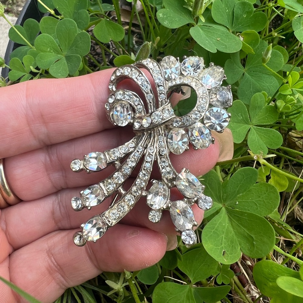 Vintage 1940's Joseph Wiesner Crystal Rhinestone Brooch